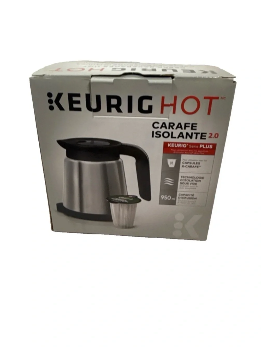 Keurig 2.0 Thermal Carafe 32oz Stainless Steel K-Carafe Reusable Pod Set